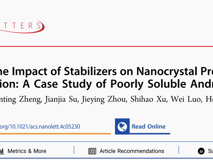 澳门博彩在线熊炜助理教授在自然指数期刊Nano Letters发表纳米晶药物研究成果