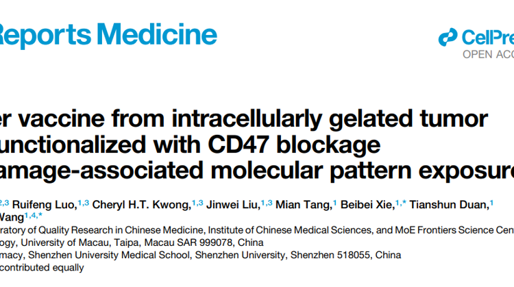 澳门博彩在线
高成助理教授在Cell Reports Medicine发表胞内凝胶化全肿瘤细胞疫苗研究成果